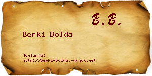 Berki Bolda névjegykártya